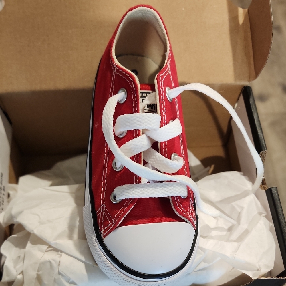 Converse Red Kids Sneakers with White Accents